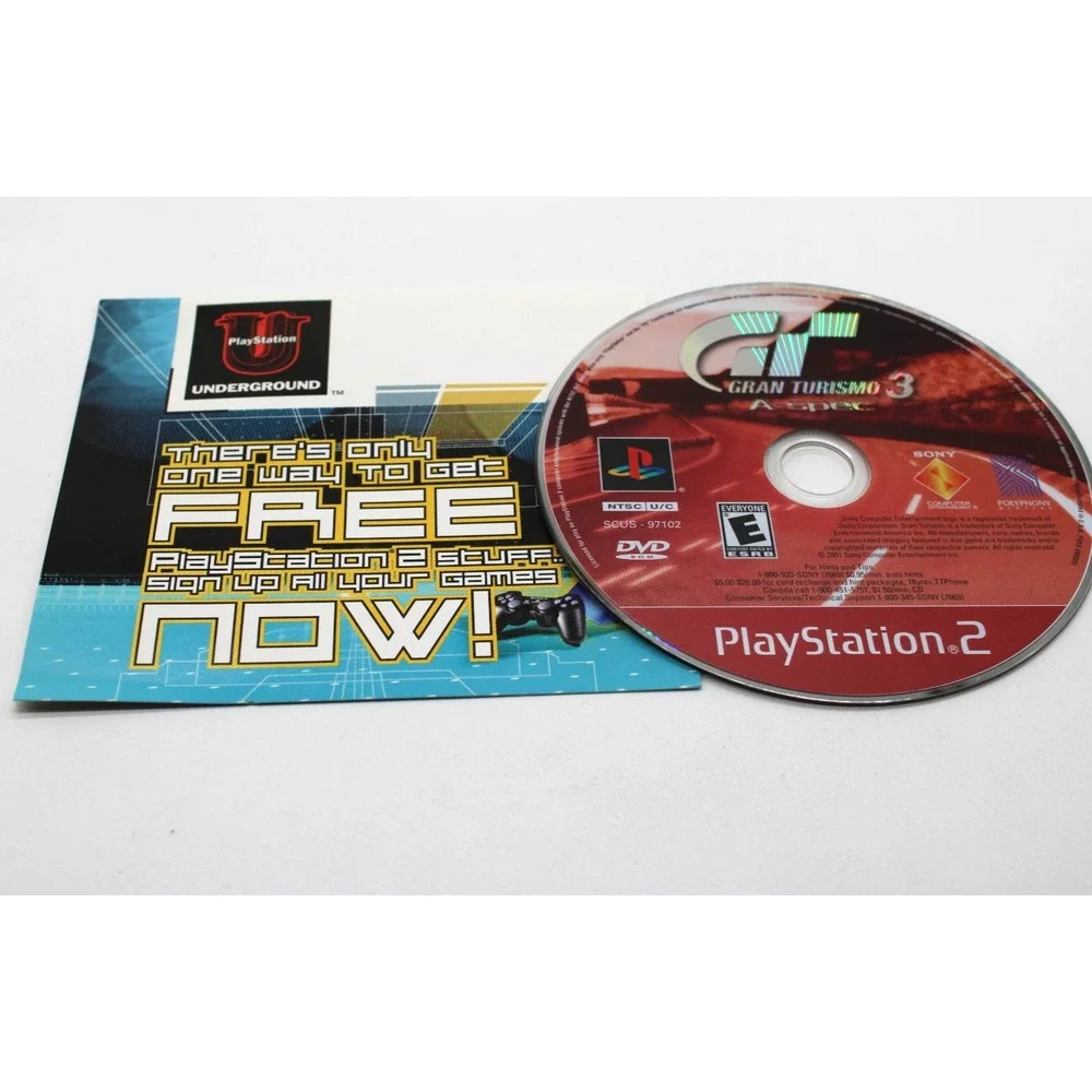 PS2 Gran Turismo 3 A-spec (Sony PlayStation 2, 2001) CIB w/ Manual Greatest‎ Hit